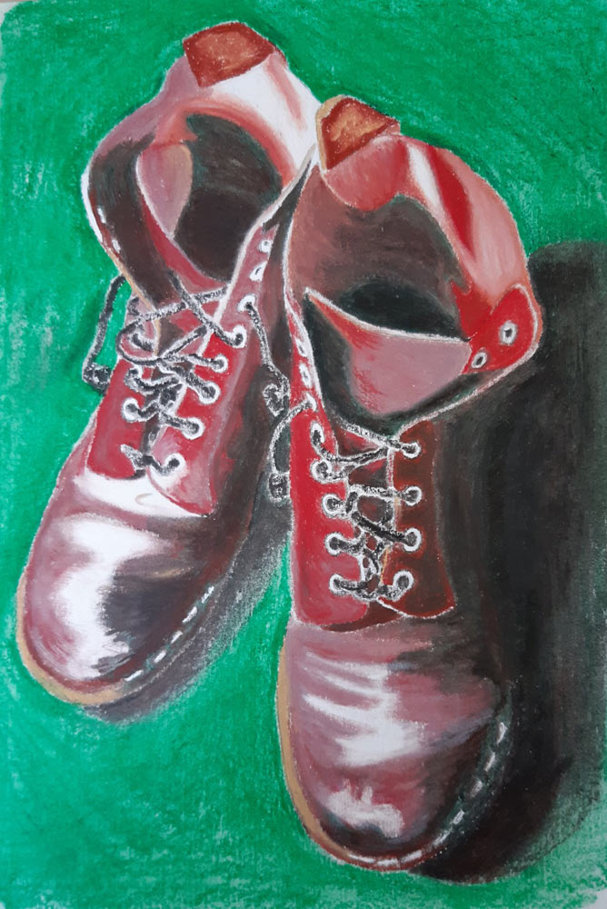 Image of drawing called Old DMs - Oil pastels